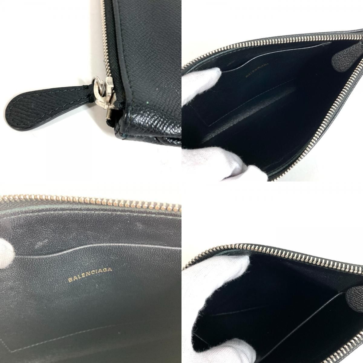 Balenciaga Clutch Logo Bicolor Leather Black — view 9