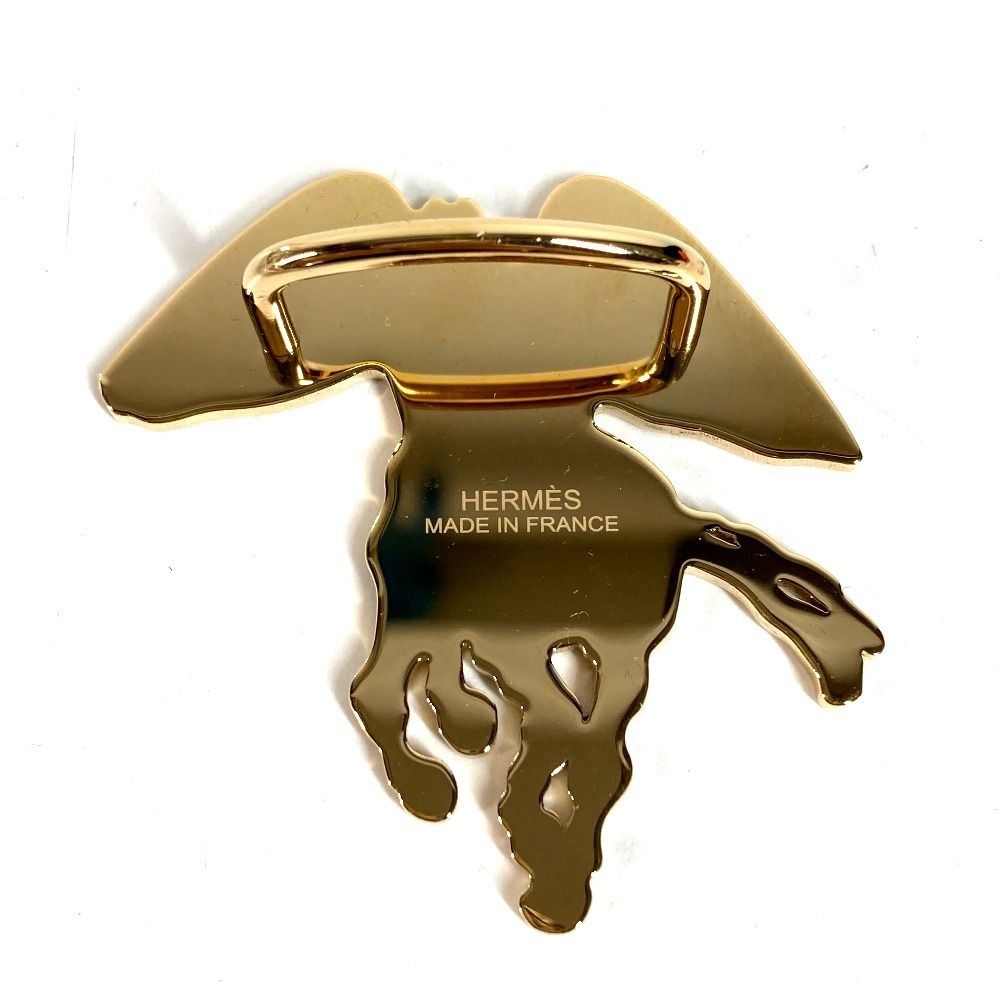 Hermes Scarf Ring Pegase Grave Metal Gold — view 5
