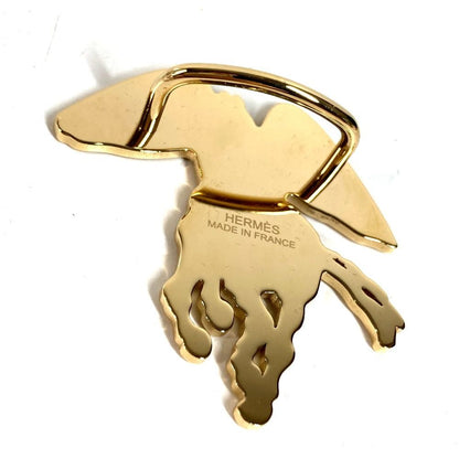 Hermes Scarf Ring Pegase Grave Metal Gold — view 6