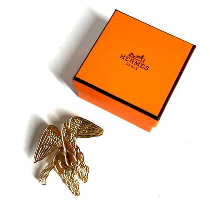 Hermes Scarf Ring Pegase Grave Metal Gold — view 7