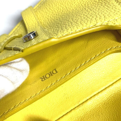 Dior Pouch Saddle CD Logo Charm Leather Yellow — view 9