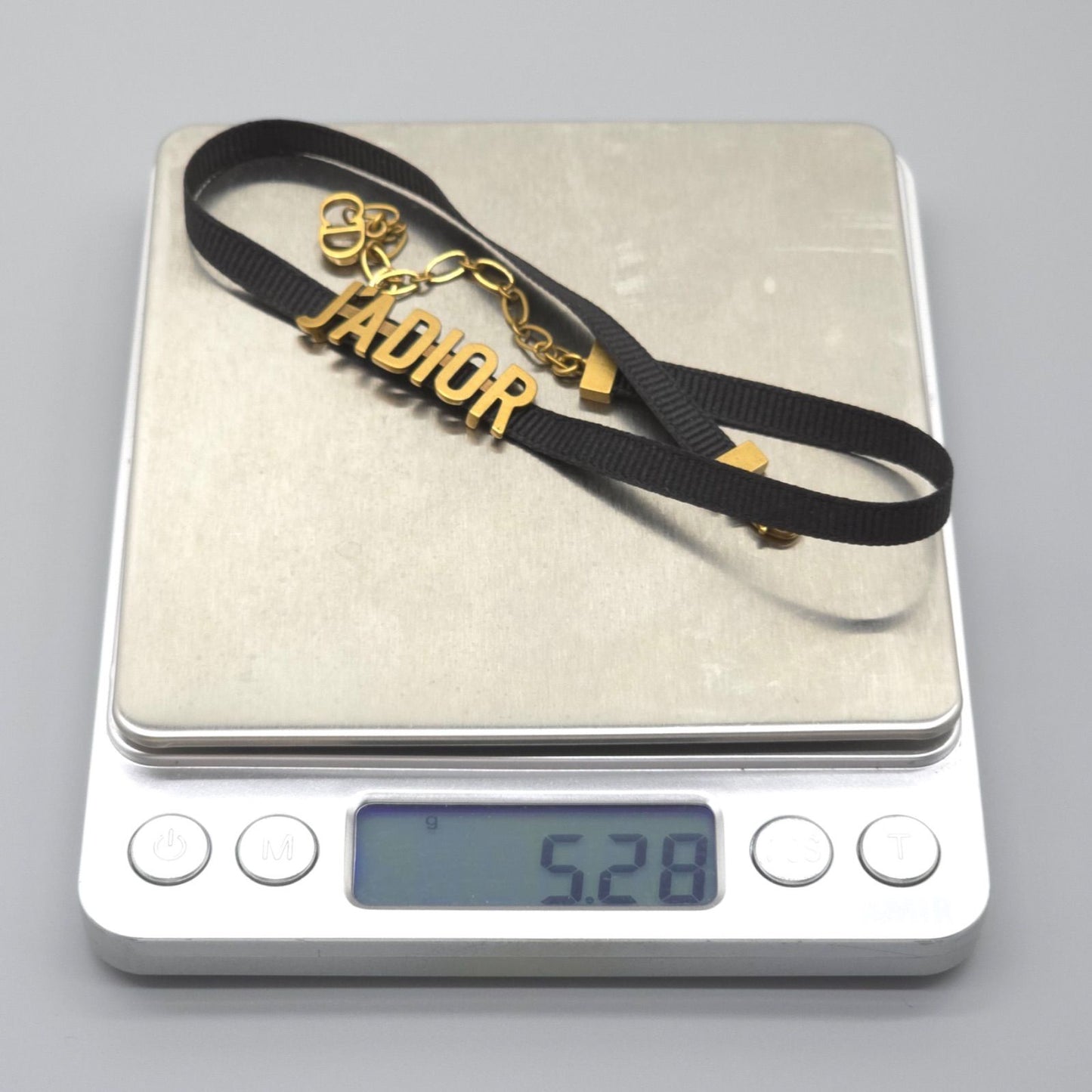 Dior J'adior Logo Choker Necklace 29 35.5 cm Gold — view 6