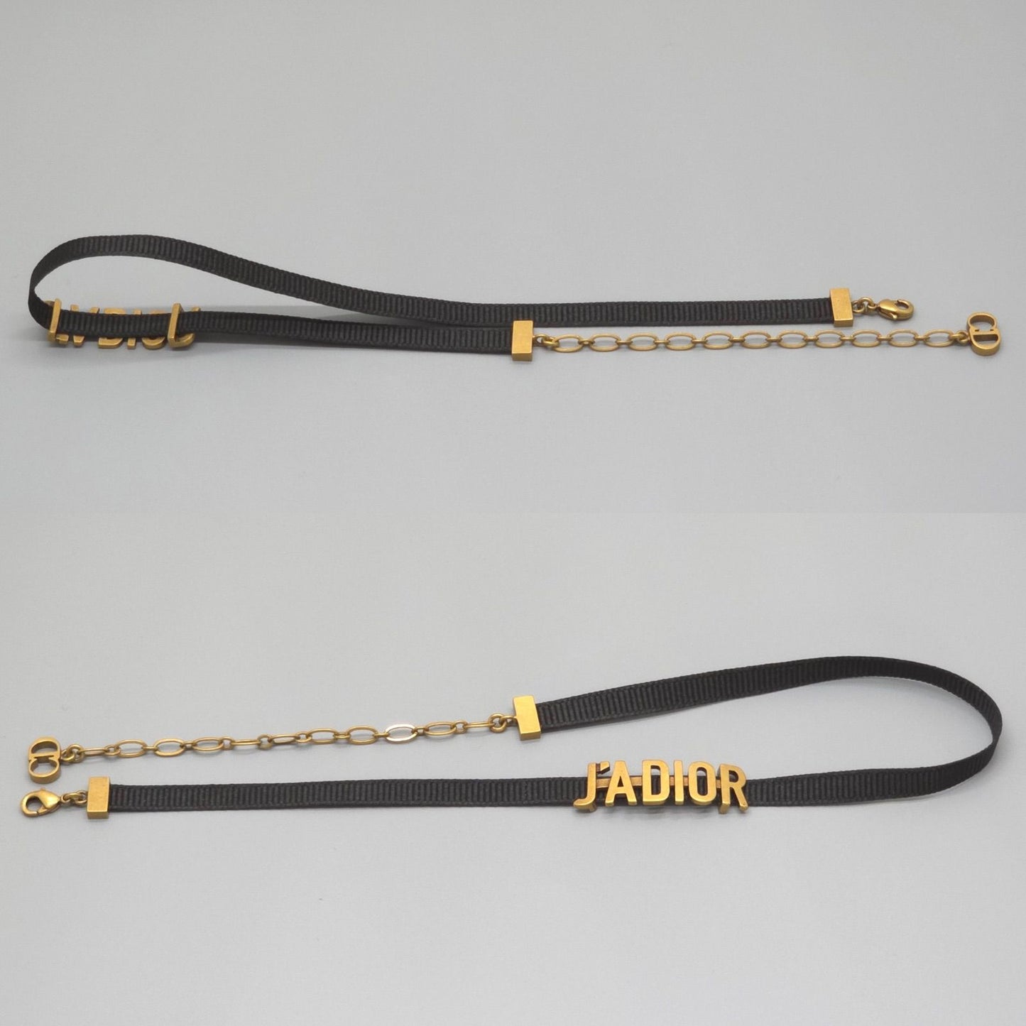 Dior J'adior Logo Choker Necklace 29 35.5 cm Gold — view 4