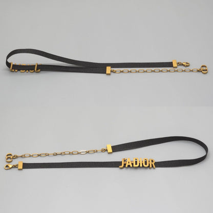 Dior J'adior Logo Choker Necklace 29 35.5 cm Gold — view 4