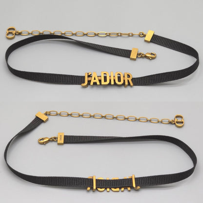 Dior J'adior Logo Choker Necklace 29 35.5 cm Gold — view 3