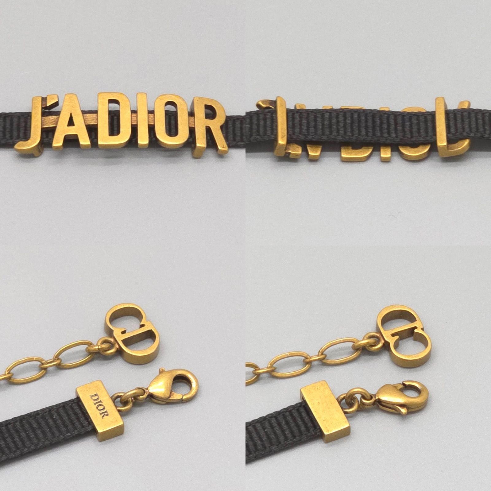 Dior J'adior Logo Choker Necklace 29 35.5 cm Gold — view 5