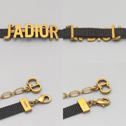 Dior J'adior Logo Choker Necklace 29 35.5 cm Gold — view 5