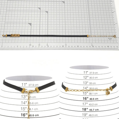 Dior J'adior Logo Choker Necklace 29 35.5 cm Gold — view 7