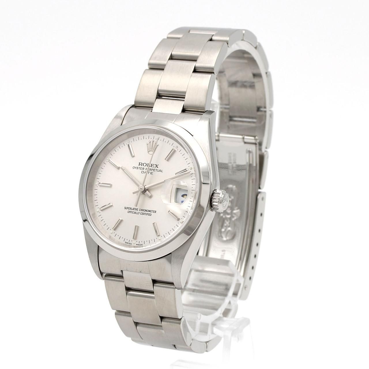 Rolex Oyster Perpetual Date SS Automatic Winding P Number Watch — view 2
