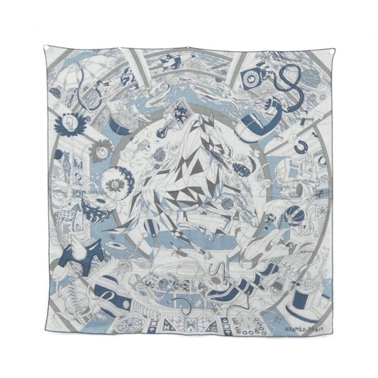 Hermes Caree Scarf Gray