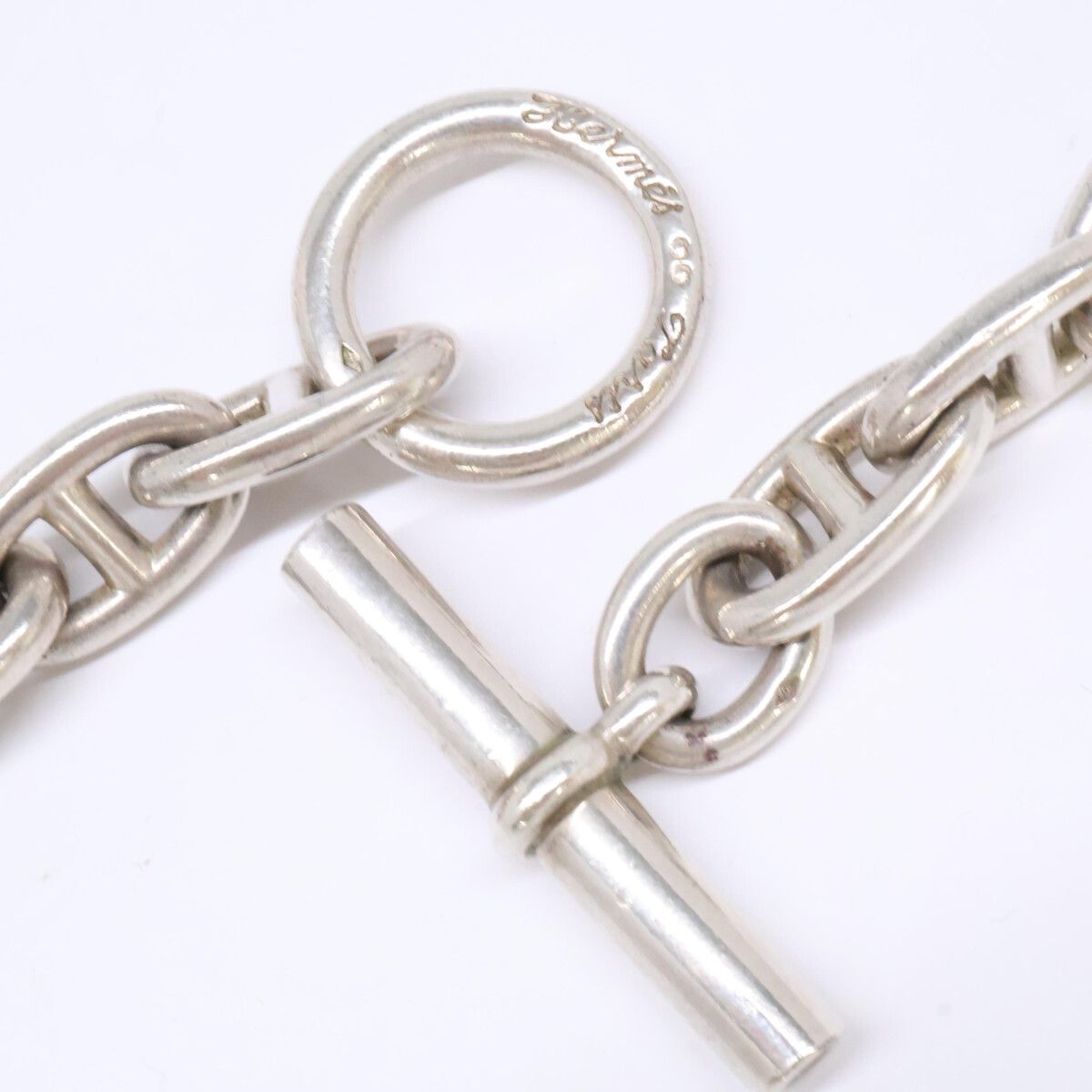 Hermes Vintage Cursive Chaine D'ancre GM 29 Links Necklace — view 4