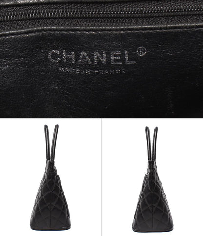 Chanel Tote Silver Quilted Caviar Leather Reprint — view 4