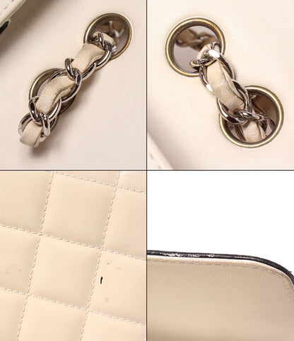 Chanel Chain Shoulder Bag Double Silver Chocolate — view 7