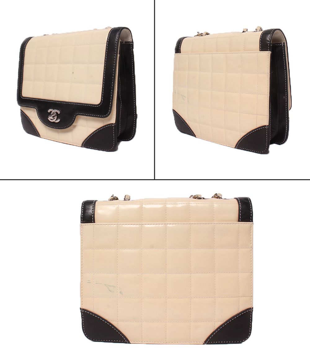 Chanel Chain Shoulder Bag Double Silver Chocolate — view 3