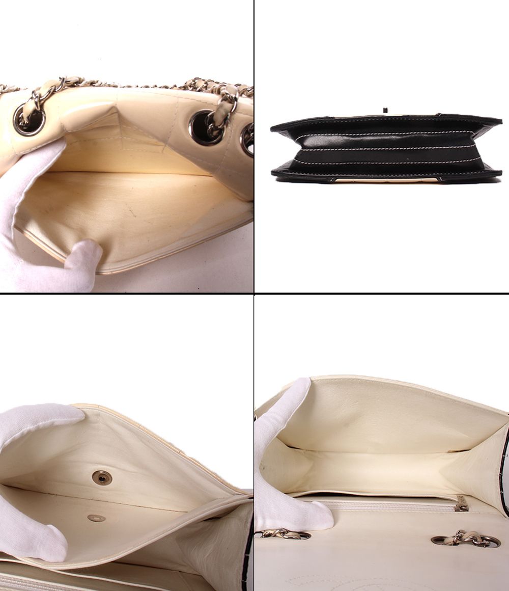 Chanel Chain Shoulder Bag Double Silver Chocolate — view 2
