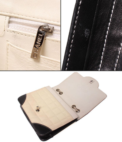 Chanel Chain Shoulder Bag Double Silver Chocolate — view 8
