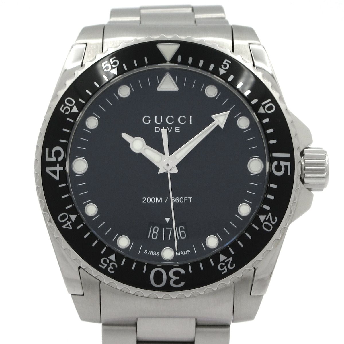 Gucci Watch Dive 136.3 SS Black