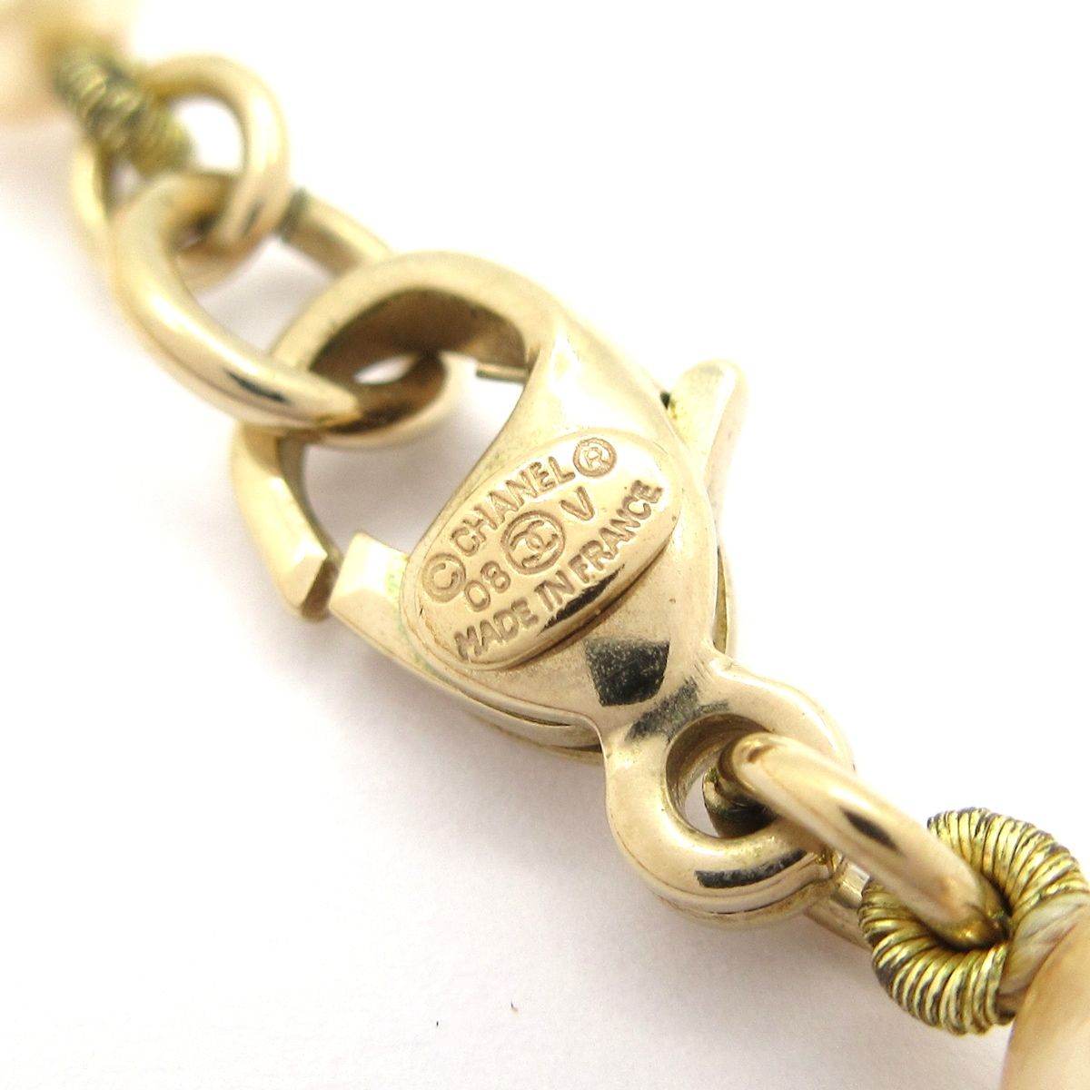 Chanel Necklace CC Logo White Gold — view 5