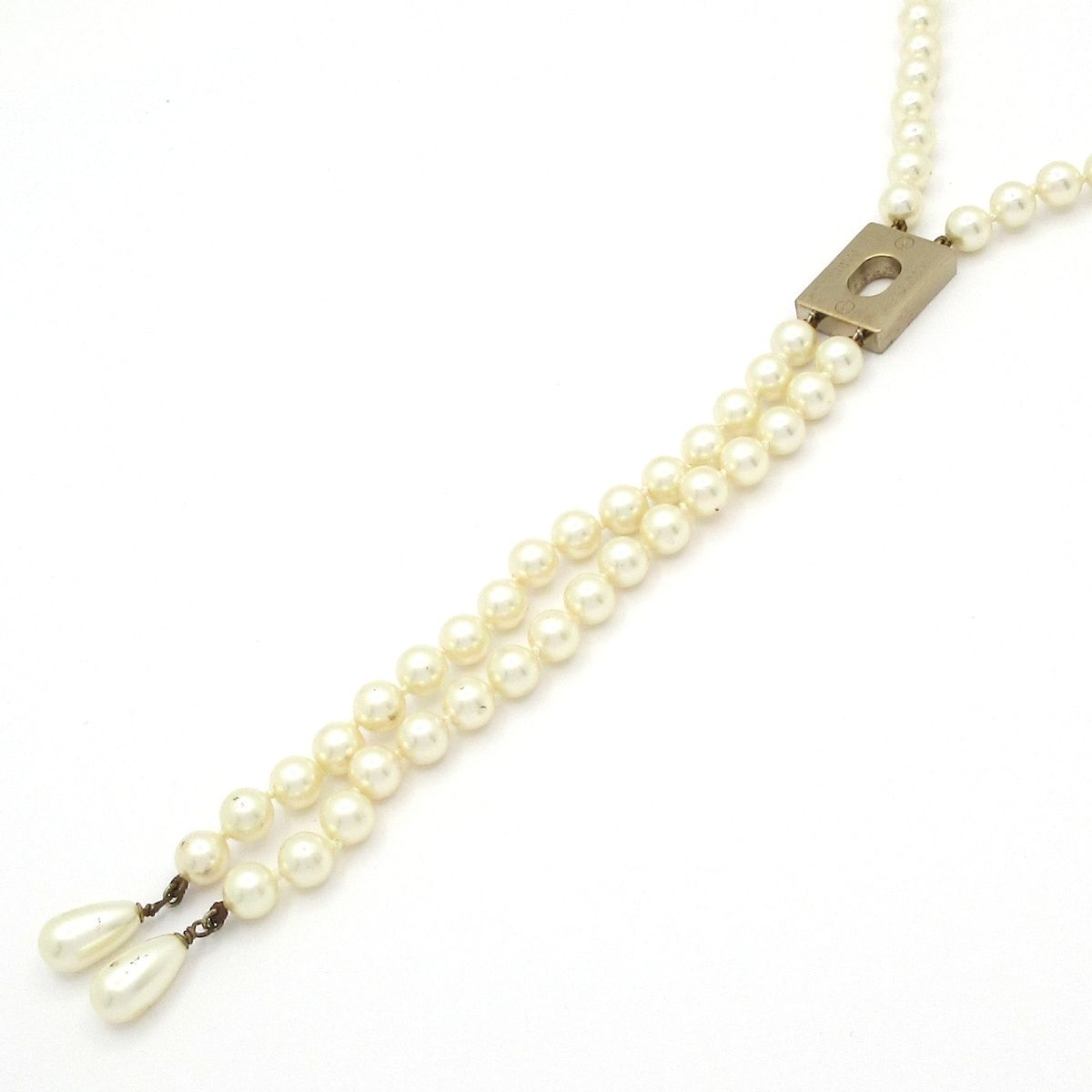 Chanel Necklace CC Logo White Gold