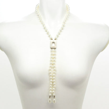 Chanel Necklace CC Logo White Gold — view 2