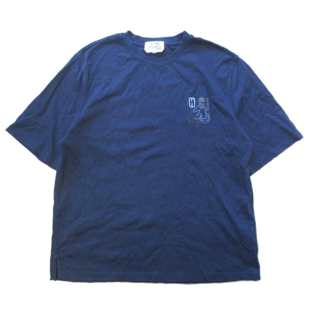 Hermes Puzzle T-Shirt Leather Patch Mini Navy