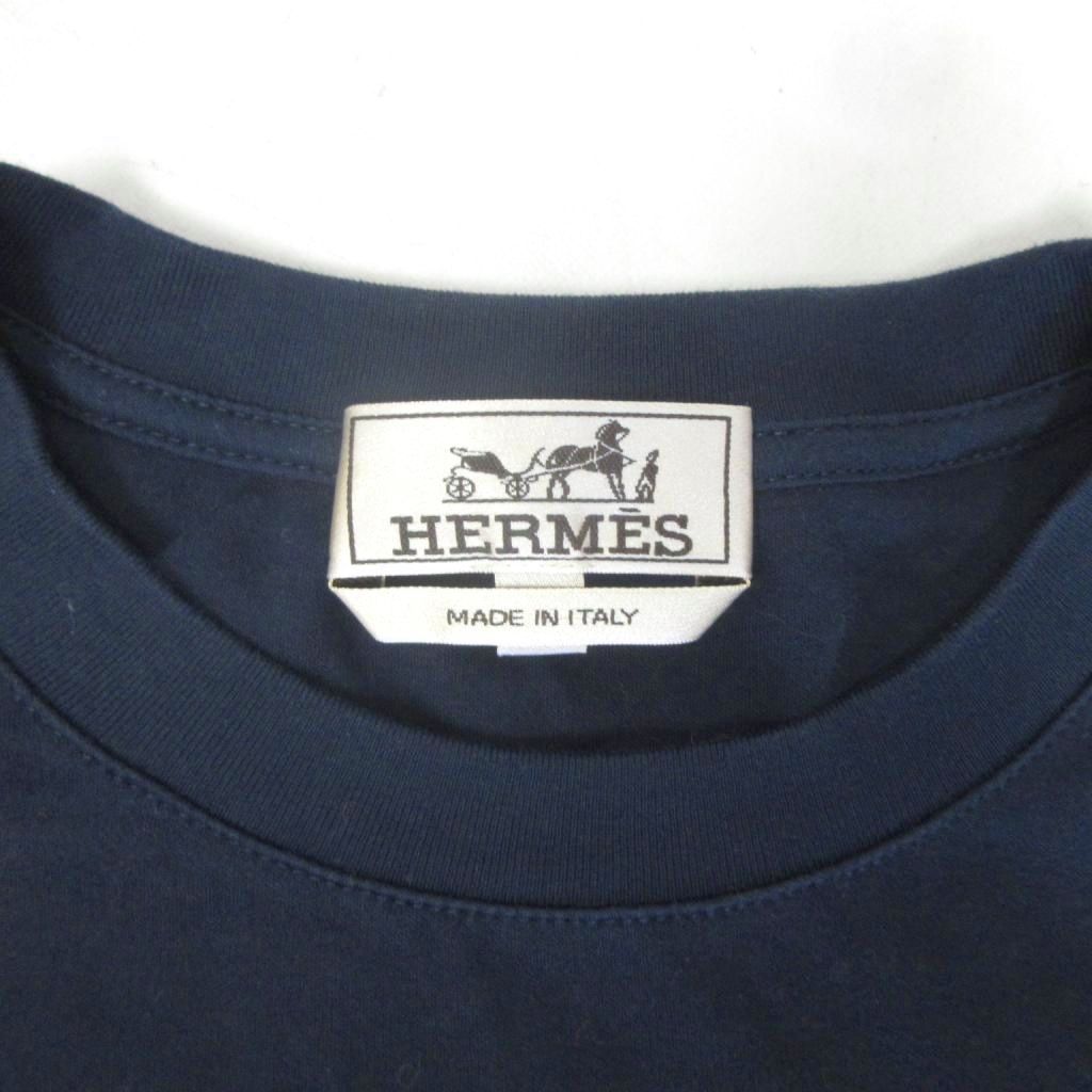 Hermes Puzzle T-Shirt Leather Patch Mini Navy — view 5