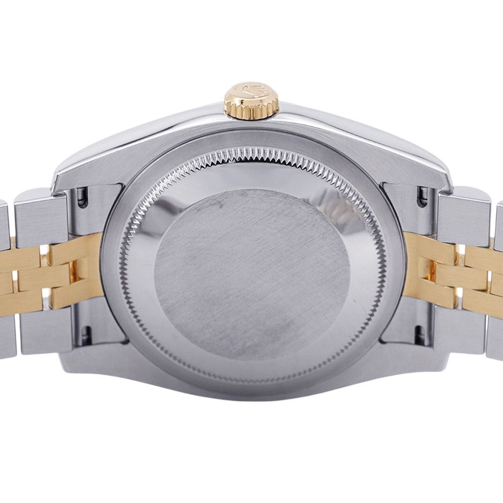 Rolex Datejust D Number SS 18k Yellow Gold Watch Silver Black Dial — view 3