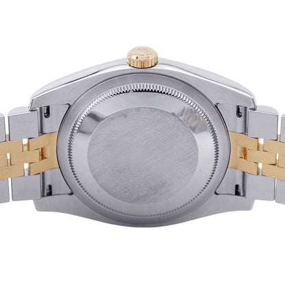 Rolex Datejust D Number SS 18k Yellow Gold Watch Silver Black Dial — view 3