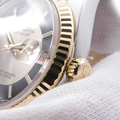 Rolex Datejust D Number SS 18k Yellow Gold Watch Silver Black Dial — view 4