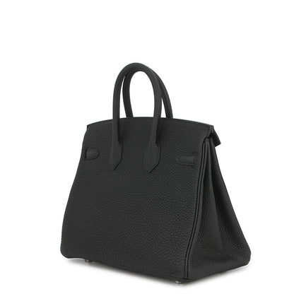 Hermes Birkin 25 Black Silver Togo Handbag — view 2