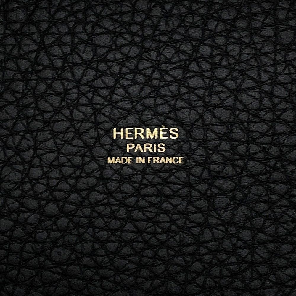 Hermes Handbag Picotin Lock PM Black Gold Taurillon Clemence — view 6