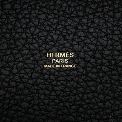 Hermes Handbag Picotin Lock PM Black Gold Taurillon Clemence — view 6