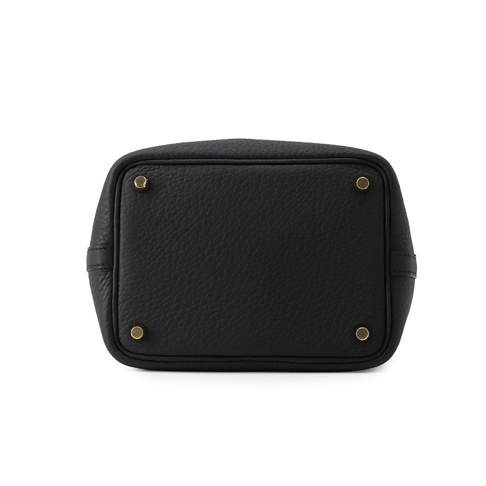 Hermes Handbag Picotin Lock PM Black Gold Taurillon Clemence — view 3