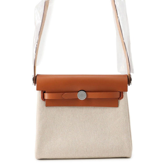 Hermes Shoulder Bag Herbag Zip Mini Ecru Fauve Silver Toile Ash Vache Hunter