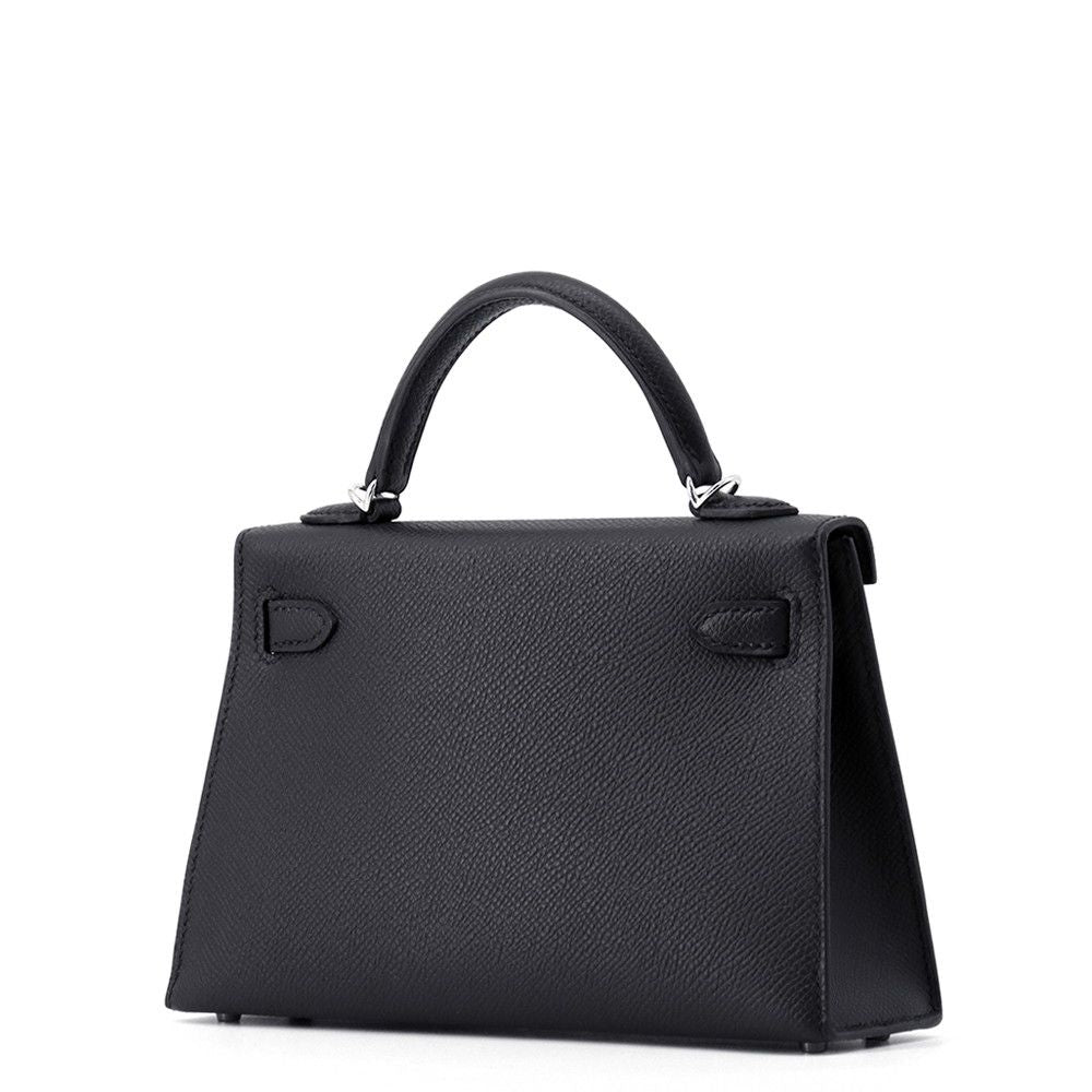 Hermes Handbag Mini Kelly 2 Sellier Black Silver Epsom 2-Way — view 2