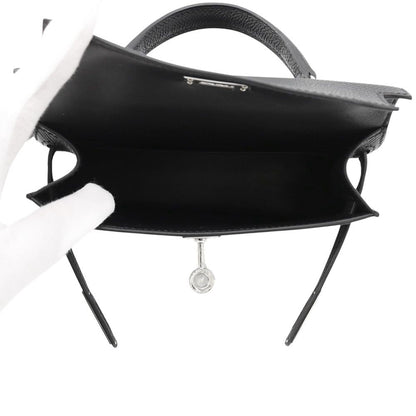 Hermes Handbag Mini Kelly 2 Sellier Black Silver Epsom 2-Way — view 5