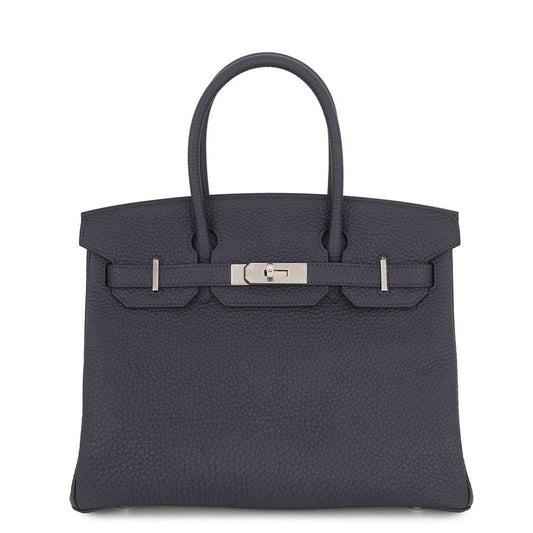 Hermes Birkin 30 Blue Nuit Silver Togo Handbag