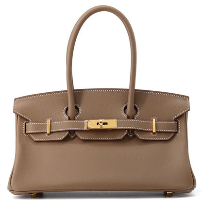Hermes Shoulder Birkin 29 Etoupe Gold Handbag