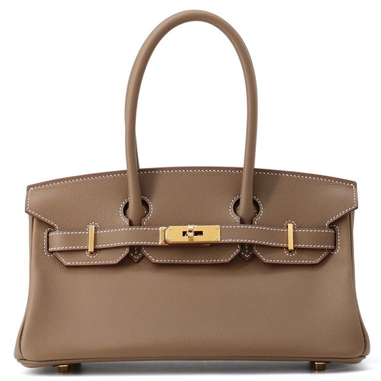 Hermes Shoulder Birkin 29 Etoupe Gold Handbag