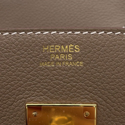 Hermes Shoulder Birkin 29 Etoupe Gold Handbag — view 9