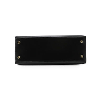 Hermes Handbag Kelly 25 Sellier Black Gold Box Calf 2-Way — view 3