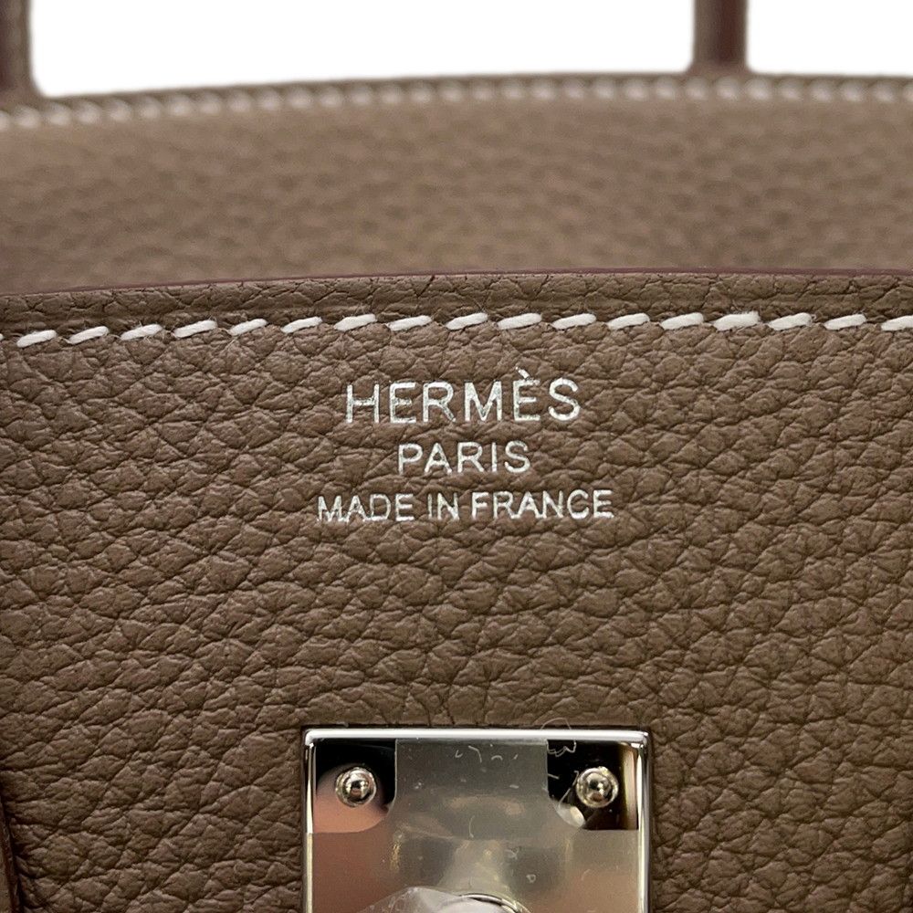 Hermes Birkin 25 Etoupe Silver Togo Handbag — view 8