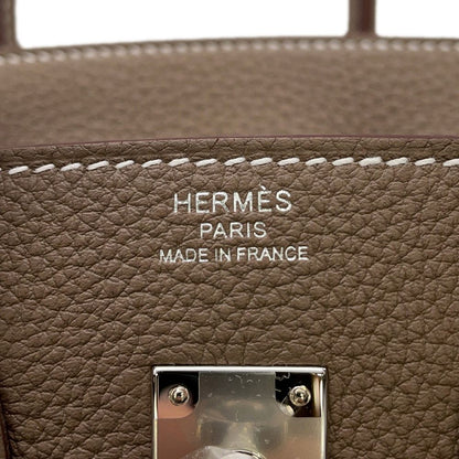 Hermes Birkin 25 Etoupe Silver Togo Handbag — view 8