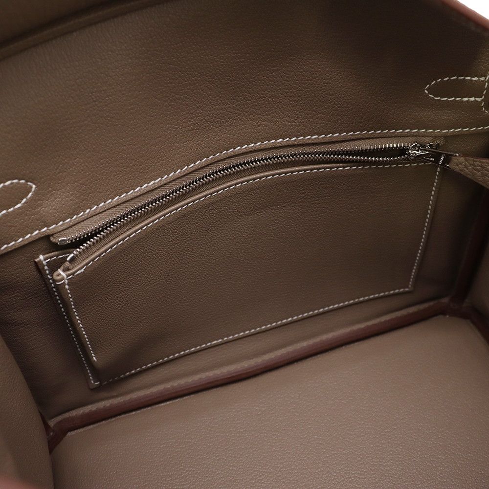Hermes Birkin 25 Etoupe Silver Togo Handbag — view 7