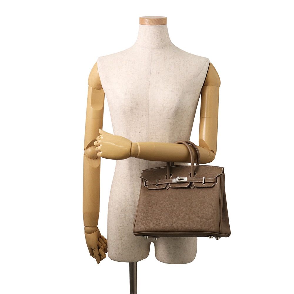 Hermes Birkin 25 Etoupe Silver Togo Handbag — view 4
