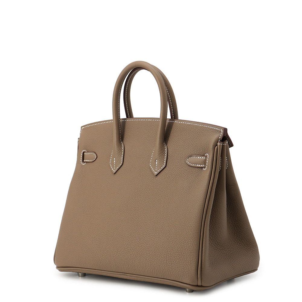 Hermes Birkin 25 Etoupe Silver Togo Handbag — view 2