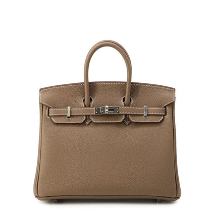 Hermes Birkin 25 Etoupe Silver Togo Handbag