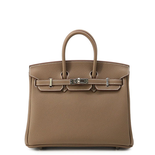 Hermes Birkin 25 Etoupe Silver Togo Handbag