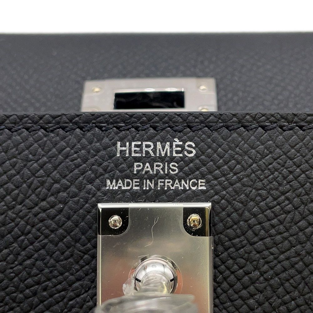Hermes Handbag Kelly 25 Sellier Black Silver Epsom 2-Way — view 8