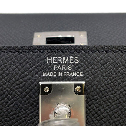 Hermes Handbag Kelly 25 Sellier Black Silver Epsom 2-Way — view 8